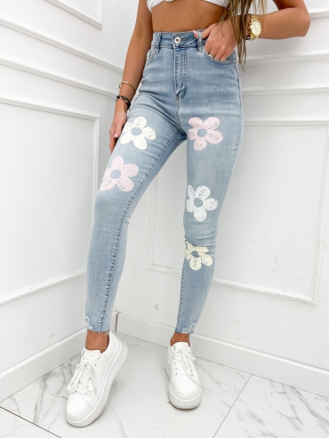 Spodnie jeansowe z kwiatuszkami Moris