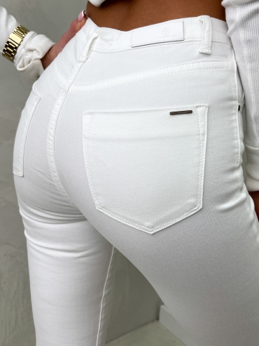 Spodnie skinny jeans białe Aiden