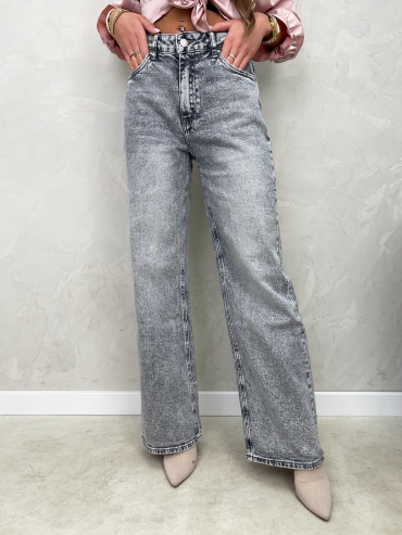 Spodnie jeansowe Wide Leg grafitowe