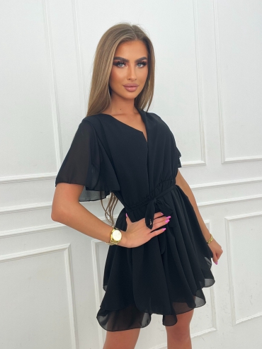 Sukienka mini z paskiem czarna Ivone