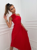 Plisowana sukienka midi czerwona Simone