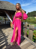 Komplet hiszpanka z szortami fuksja Valentina