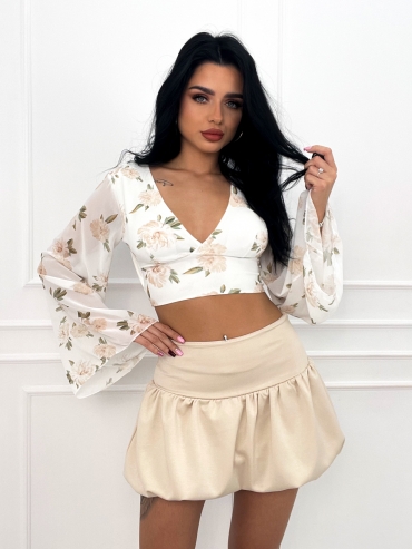 Spódnica mini bombka beżowa Marla
