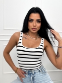 Body w paski biało czarne Cristina