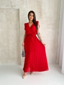 Plisowana sukienka maxi czerwona Manuella