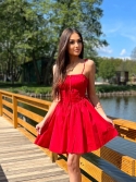 Sukienka koszulowa mini rozkloszowana czerwona Rosi