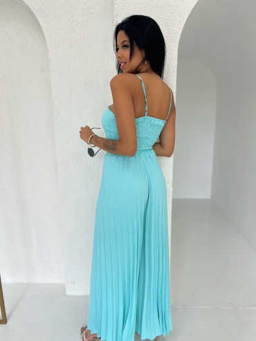 Komplet top i spodnie plisowane wide leg mięta Cassandra
