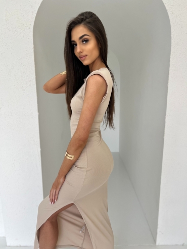 Sukienka maxi tuba beż Scarlet