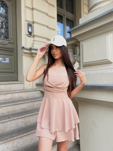 Kombinezon z falbanami karmel Nina