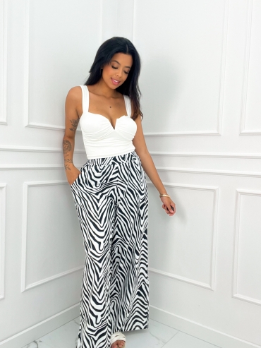 Spodnie wide leg zebra Clatrisse