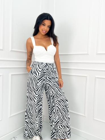 Spodnie wide leg zebra Clatrisse