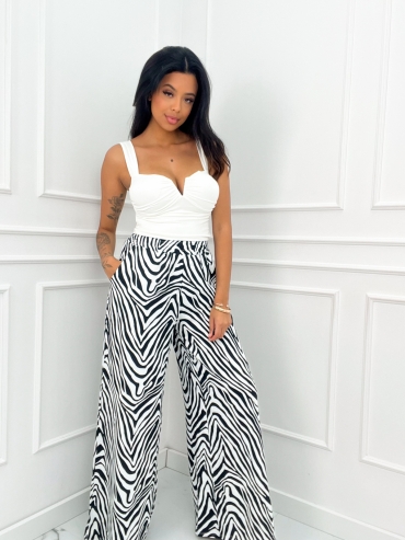 Spodnie wide leg zebra Clatrisse