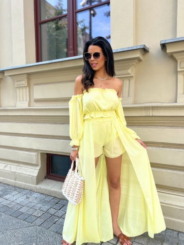 Komplet hiszpanka z szortami cytryna Valentina