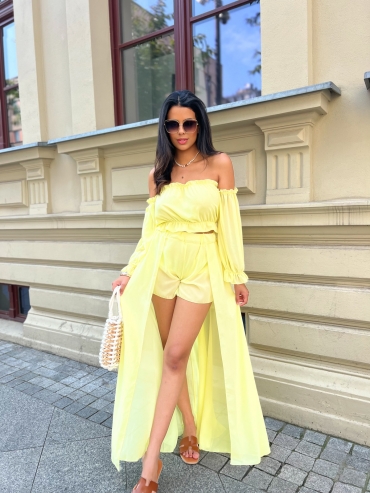 Komplet hiszpanka z szortami cytryna Valentina