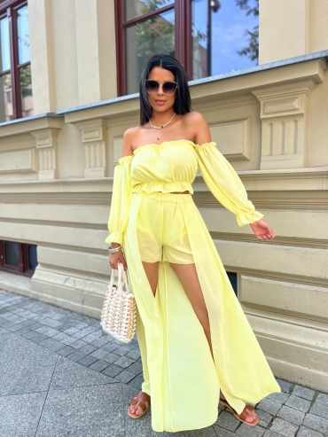 Komplet hiszpanka z szortami cytryna Valentina