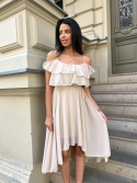 Sukienka hiszpanka asymetryczna beż Claudia