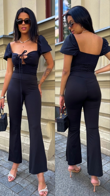 Dzwony z efektem push up czarne Marcella