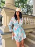 Sukienka mini w kwiaty błękit Floral