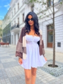 Sukienka koszulowa mini rozkloszowana biała Rosi