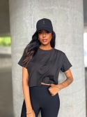 Bluzka oversize z krótkim rękawem czarna Tommy