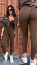 Legginsy push up czekoladowe Leta