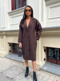 Długi płaszcz oversize czekolada Ezra