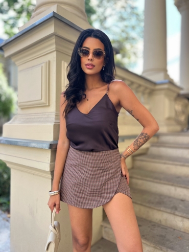 Top satynowy czekolada Laura