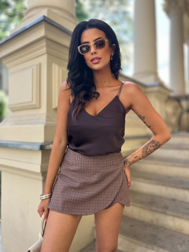 Top satynowy czekolada Laura