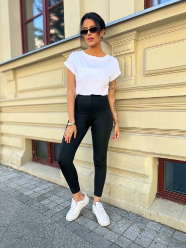 Legginsy modelujące z zamkiem czarne Tolla