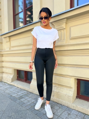 Legginsy modelujące z zamkiem czarne Tolla