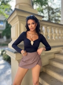 Body z ozdobnym detalem czarne Flare