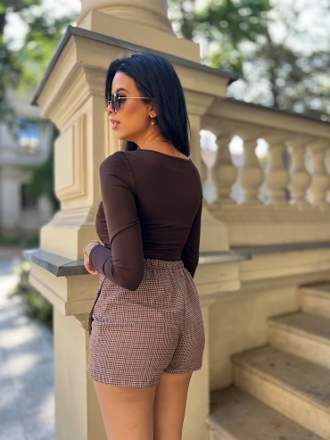 Body z ozdobnym detalem czekolada Flare
