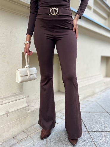 Dzwony elastyczne z ozdobnym zapięciem czekoladowe Aspen