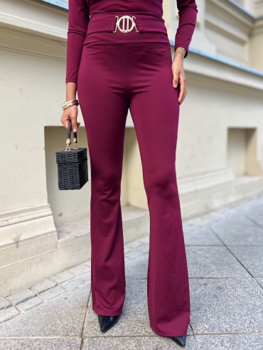 Dzwony elastyczne z ozdobnym zapięciem bordo Aspen