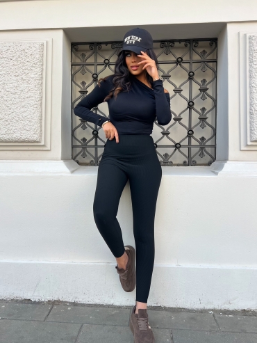 Legginsy modelujące wysoki stan czarne Valles