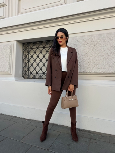 Marynarka dzianinowa czekolada Linzi