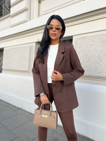 Marynarka dzianinowa czekolada Linzi