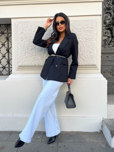 Marynarka dzianinowa czarna Linzi