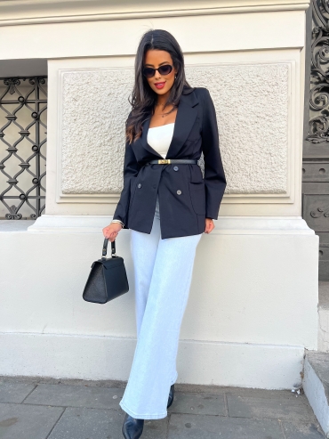 Marynarka dzianinowa czarna Linzi