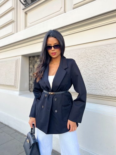 Marynarka dzianinowa czarna Linzi