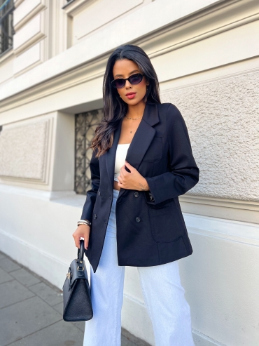 Marynarka dzianinowa czarna Linzi