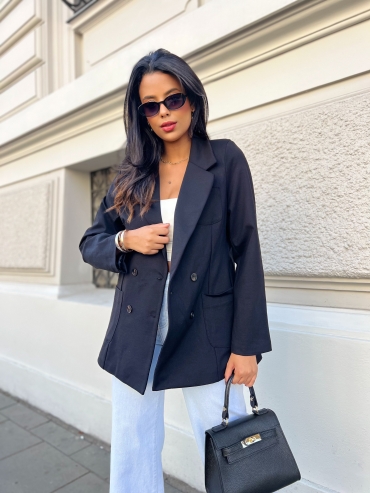 Marynarka dzianinowa czarna Linzi