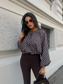 Koszula bombka w kropki czekolada Vicki