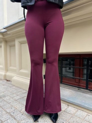 Dzwony elastyczne z wysokim stanem burgund Chaya