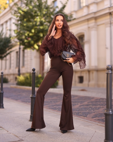 Dzwony elastyczne z wysokim stanem czekolada Chaya