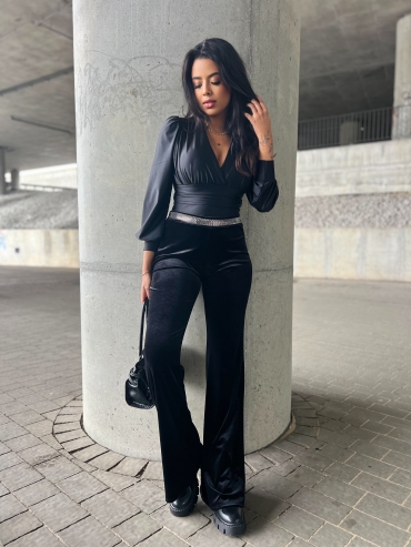 Dzwony welurowe srebrne cyrkonie Jazz