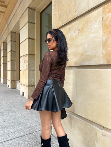 Bluzka koronkowa czekolada Symone