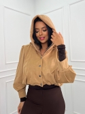 Kaptur z kominem camel zip