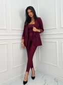 Legginsy z zapiętką burgund Delia