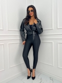 Legginsy z zapiętką czarne Delia